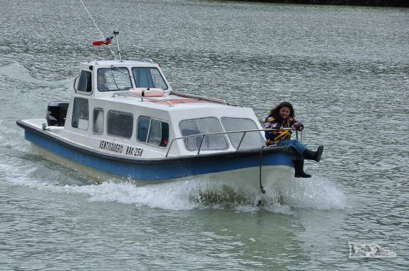 Meio de locomoção em Caleta Tortel, no sul do Chile